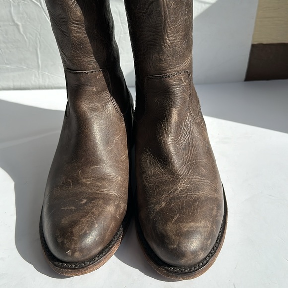 Frye Jayden Buckle Back Zip Tall Riding Boot In Slate-Sz 7 B - Picture 6 of 16